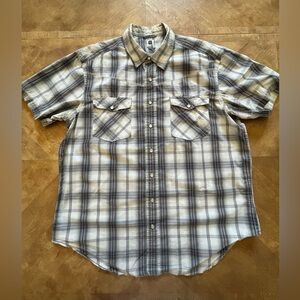 GAP Factory Western Plaid Short Sleeve Shirt – XL